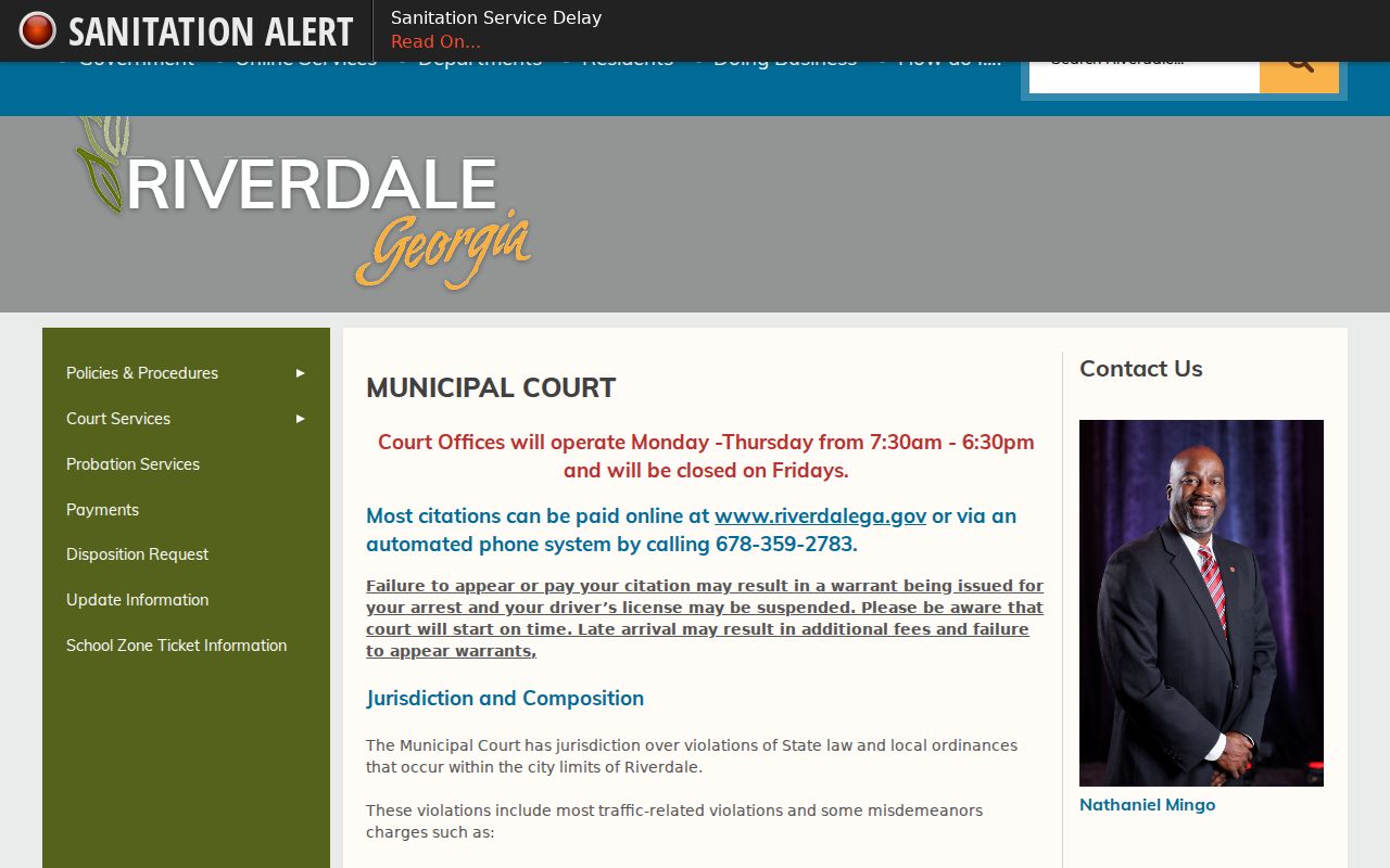 Riverdale warrant search court and payment route